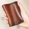 Men Wallet Genuine Leather Rfid Blocking Trifold Wallet Vintage. 100% Orginal - Image 6