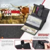 Men Genuine Leather Wallet Business Purse RFID Card Holder Transparent Windows Bank Note Coin Compartment Black - Image 2