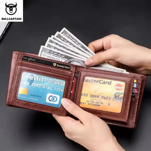 Genuine Leather Wallet Male Brand Designer Business Wallet - Image 2