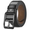 Man Retro Leather Belt Pin Buckle Jeans Black Belt Business Casual Luxury Brand Vintage Strap Waistband - Image 2