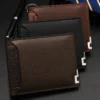 Men's Short Wallet Multi-Function Metal Edge Quick Access Card Holder RFID Blocking Slim Design - Image 2