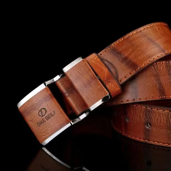 New men's belt korean fashion smooth buckle business casual belt fashion young men's trouser designer luxury brand belts - Image 4
